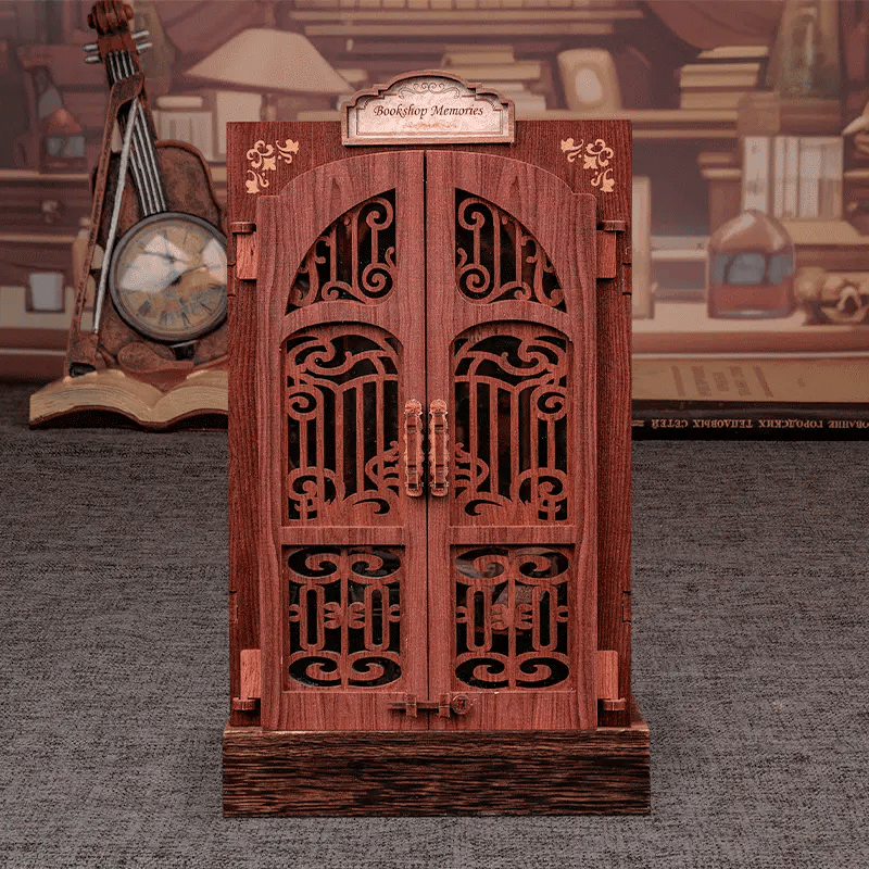 Salonik Z Książkami - Drewniana miniatura, Puzzle 3D