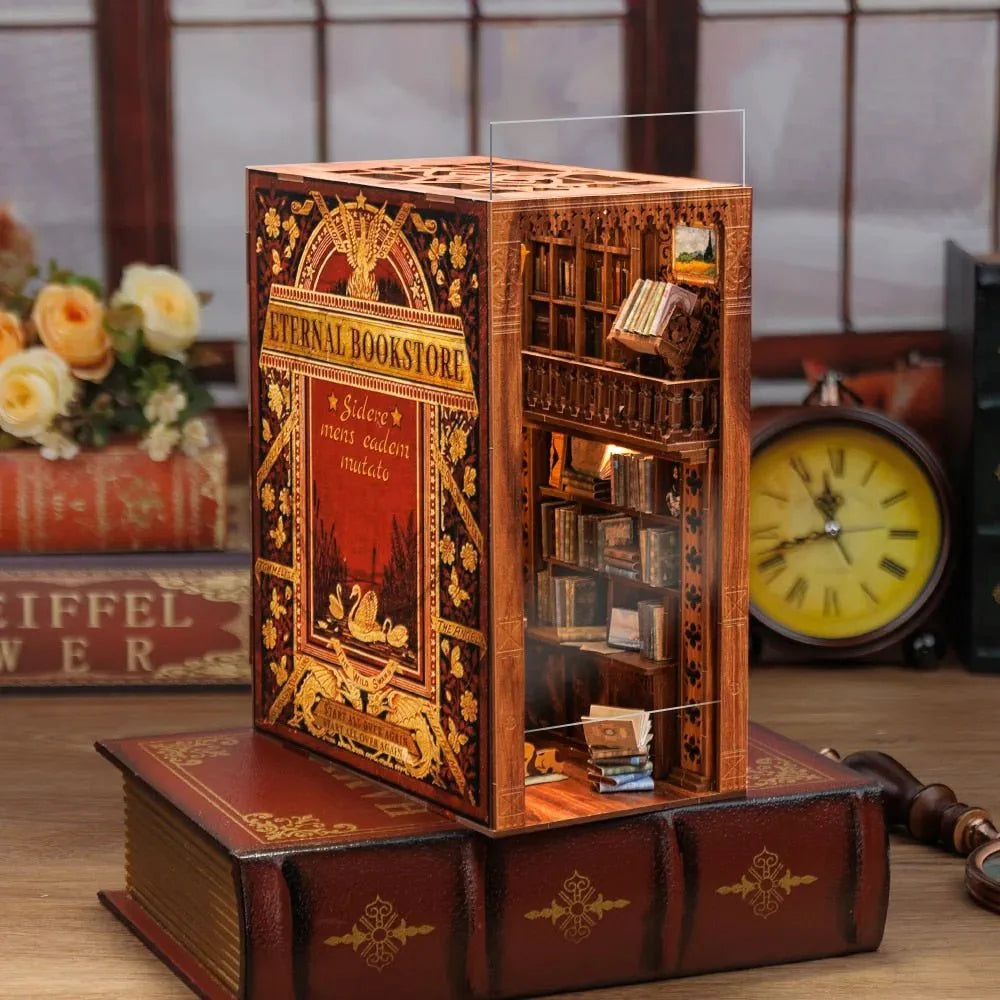 Tajemnicza Biblioteka - Drewniana miniatura, Puzzle 3D