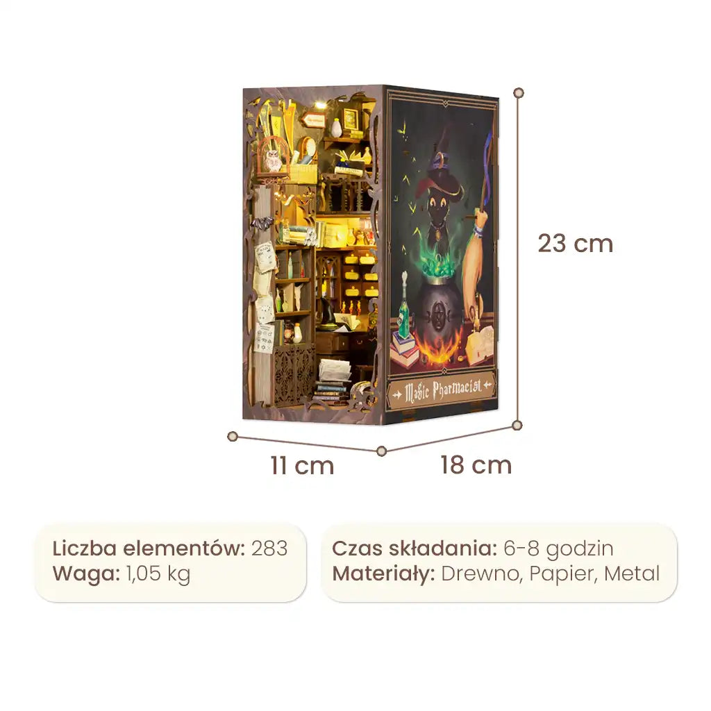 Komnata czarodziejki - Drewniana miniatura, Puzzle 3d