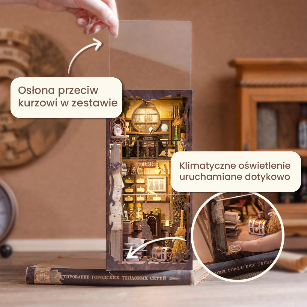 Komnata czarodziejki - Drewniana miniatura, Puzzle 3d