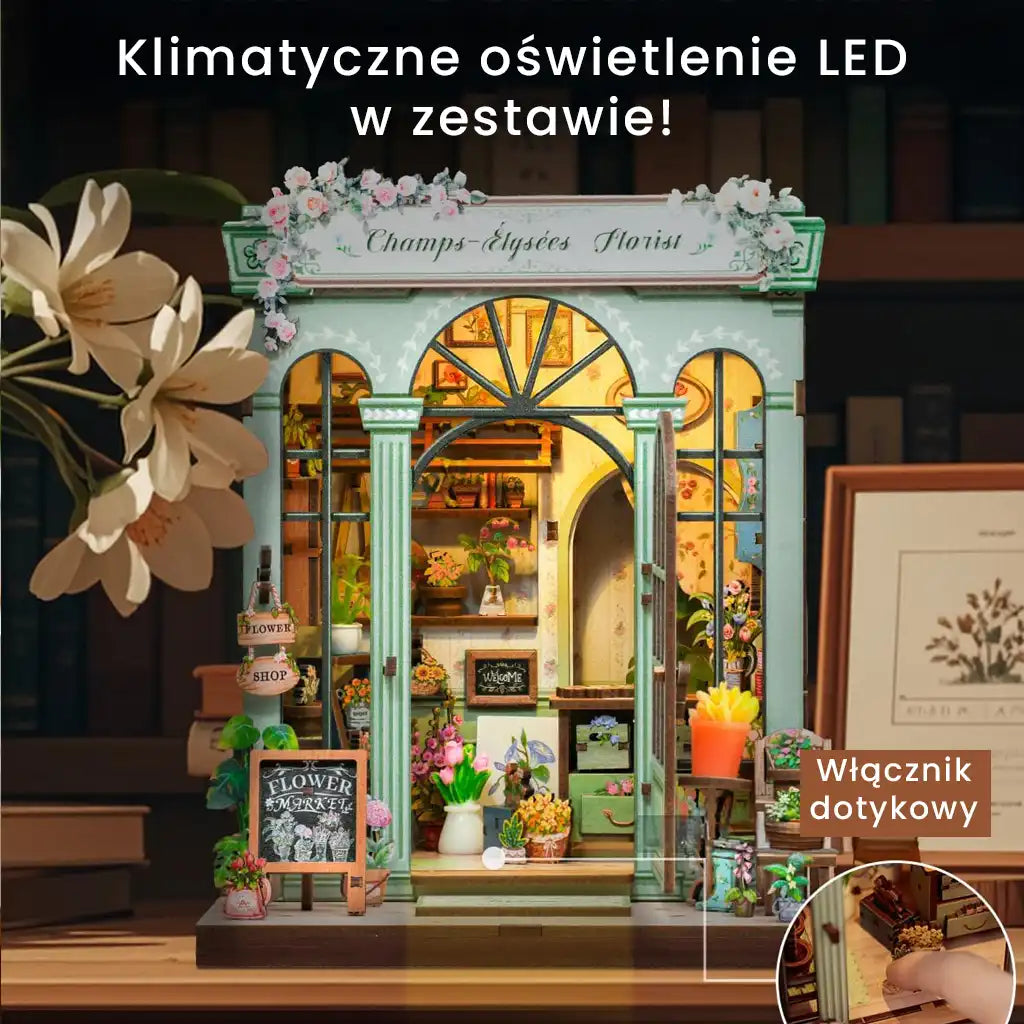 Paryska Kwiaciarnia - drewniana miniatura, puzzle 3D