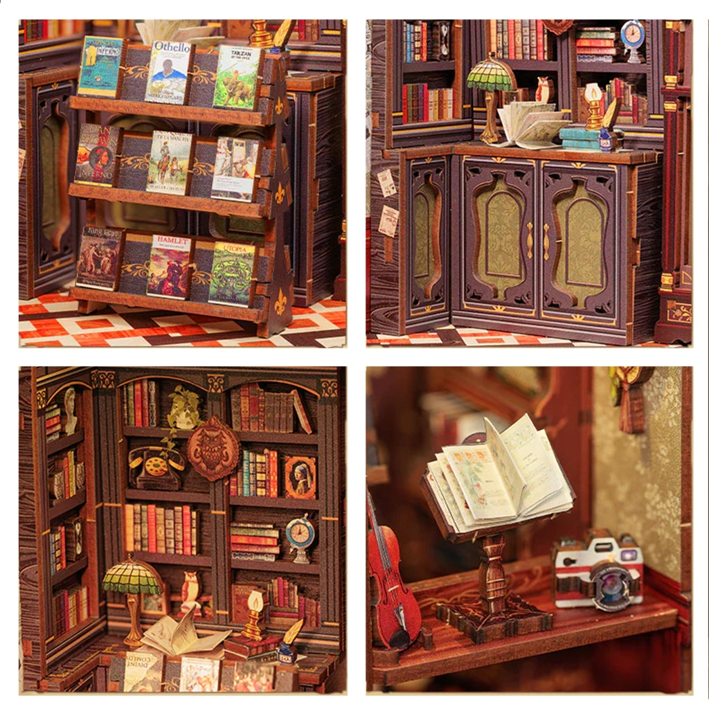 Antykwariat "Zielona Sowa" - Drewniana miniatura, Puzzle 3D