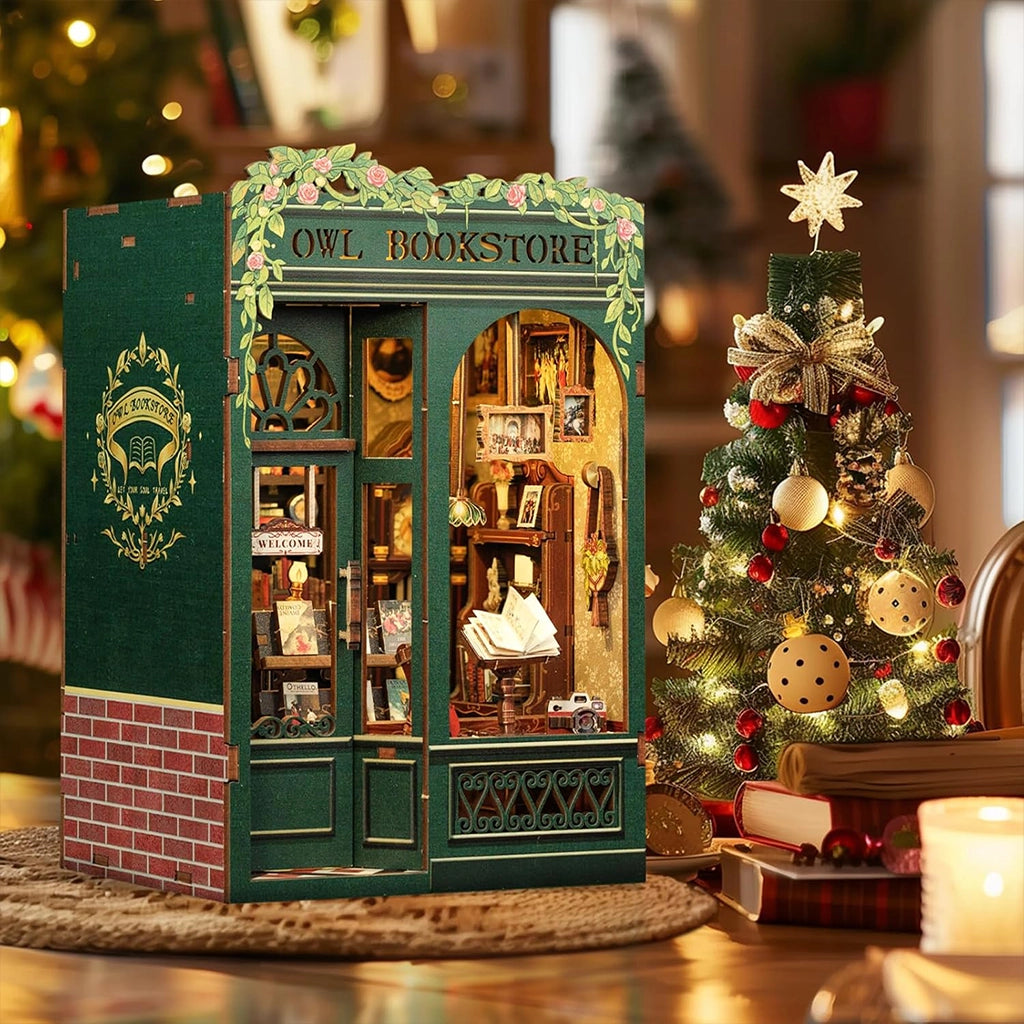 Antykwariat "Zielona Sowa" - Drewniana miniatura, Puzzle 3D