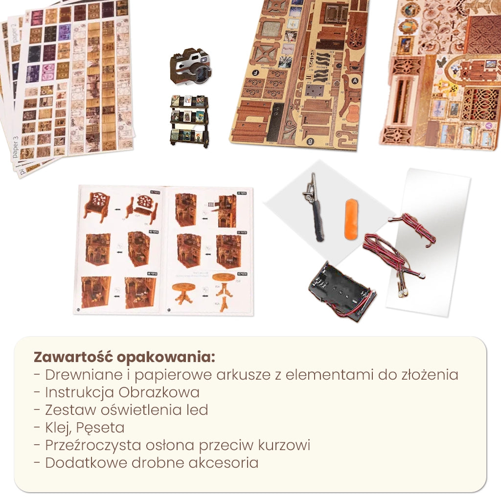 Komnata Feniksa - drewniana miniatura, puzzle 3D