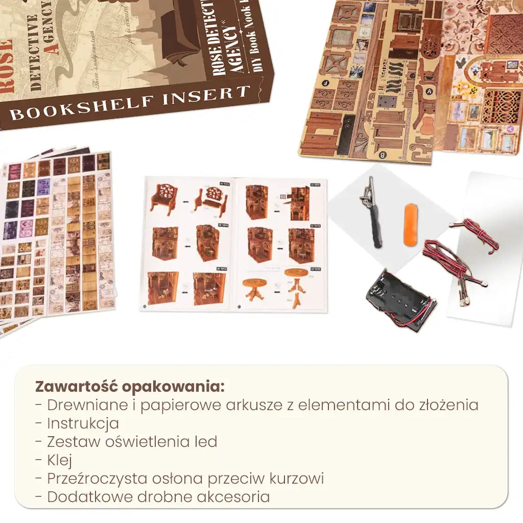 Agencja Detektywistyczna -  - Drewniana miniatura, Puzzle 3D