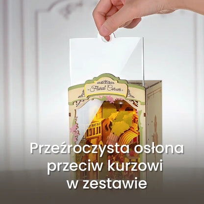 Kwietna uliczka - drewniana miniatura, puzzle 3D