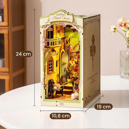 Kwietna uliczka - drewniana miniatura, puzzle 3D