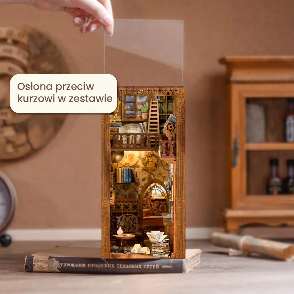 Tajemnicza Biblioteka - Drewniana miniatura, Puzzle 3D