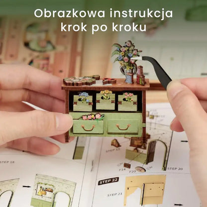 Paryska Kwiaciarnia - drewniana miniatura, puzzle 3D