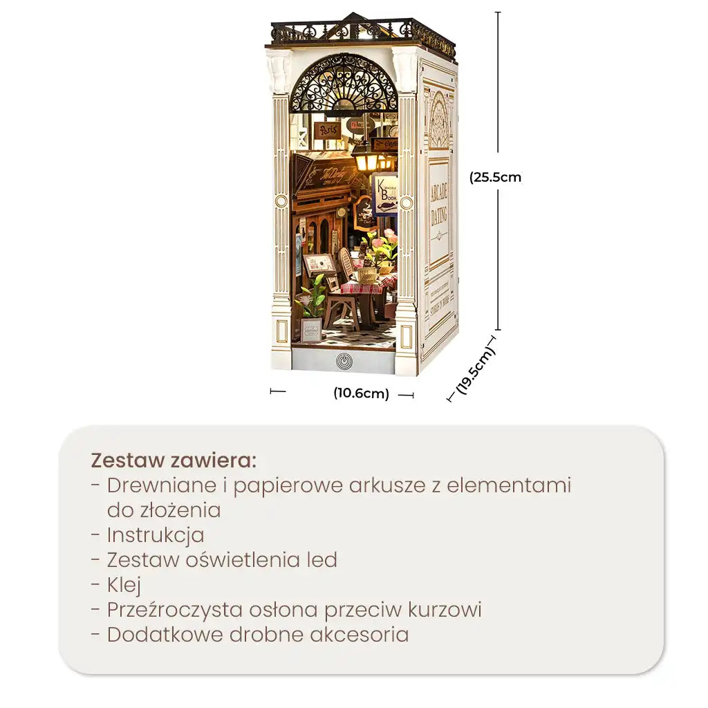 Paryska Uliczka - Drewniana miniatura, Puzzle 3D