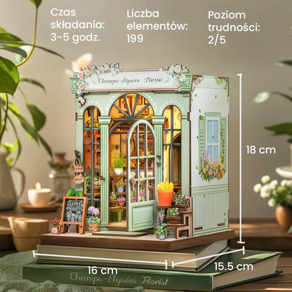 Paryska Kwiaciarnia - drewniana miniatura, puzzle 3D