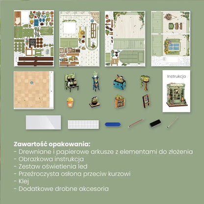 Paryska Kwiaciarnia - drewniana miniatura, puzzle 3D