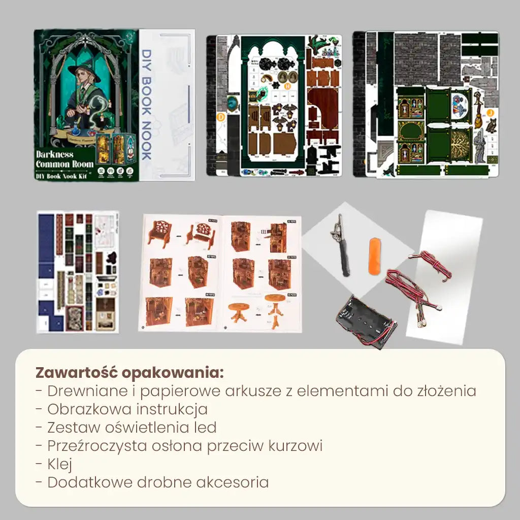 Szkoła Magii - Drewniana miniatura, Puzzle 3D